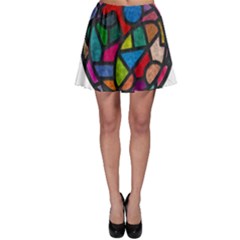 Stained Glass Color Texture Sacra Skater Skirt by BangZart