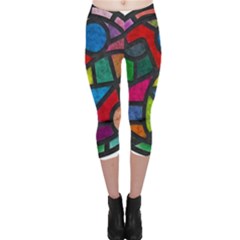 Stained Glass Color Texture Sacra Capri Leggings  by BangZart