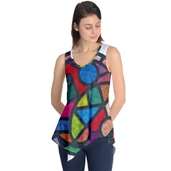 Stained Glass Color Texture Sacra Sleeveless Tunic by BangZart