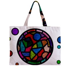 Stained Glass Color Texture Sacra Medium Zipper Tote Bag