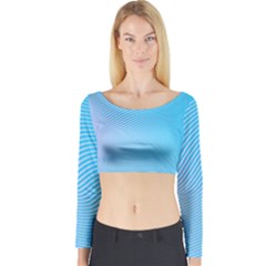 Background Graphics Lines Wave Long Sleeve Crop Top by BangZart