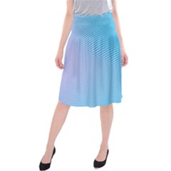 Background Graphics Lines Wave Midi Beach Skirt