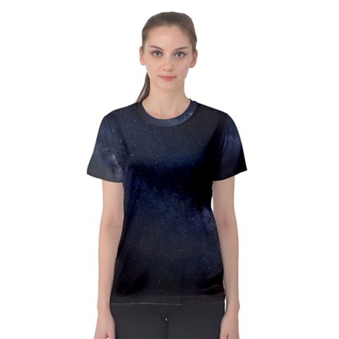 Cosmos Dark Hd Wallpaper Milky Way Women s Sport Mesh Tee by BangZart