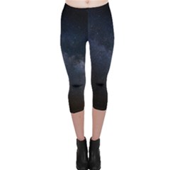 Cosmos Dark Hd Wallpaper Milky Way Capri Leggings  by BangZart