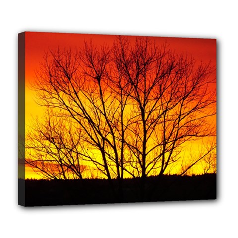 Sunset Abendstimmung Deluxe Canvas 24  X 20   by BangZart