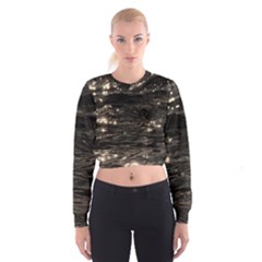 Lake Water Wave Mirroring Texture Cropped Sweatshirt