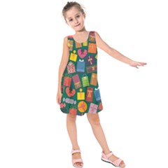 Presents Gifts Background Colorful Kids  Sleeveless Dress