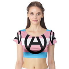 Anarchist Pride Short Sleeve Crop Top (tight Fit) by TransPrints