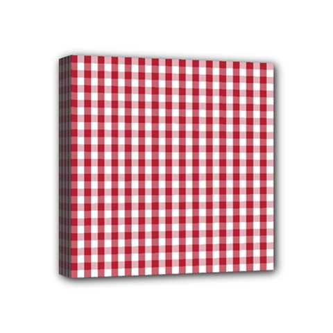 Usa Flag Red Blood Large Gingham Check Mini Canvas 4  X 4  by PodArtist