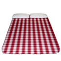 Usa Flag Red Blood Large Gingham Check Fitted Sheet (King Size) View1