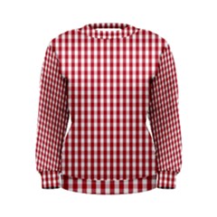 Usa Flag Red Blood Large Gingham Check Women s Sweatshirt by PodArtist