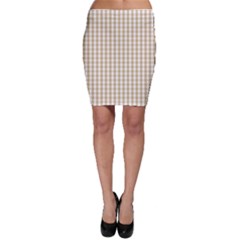 Christmas Gold Large Gingham Check Plaid Pattern Bodycon Skirt