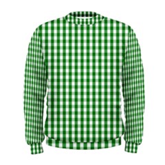 Christmas Green Velvet Large Gingham Check Plaid Pattern Men s Sweatshirt