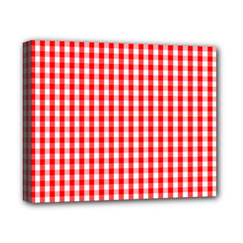 Christmas Red Velvet Large Gingham Check Plaid Pattern Canvas 10  X 8  by PodArtist