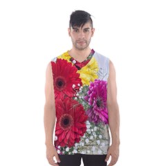 Flowers Gerbera Floral Spring Men s Basketball Tank Top