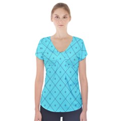 Pattern Background Texture Short Sleeve Front Detail Top by BangZart