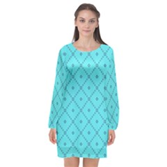 Pattern Background Texture Long Sleeve Chiffon Shift Dress 
