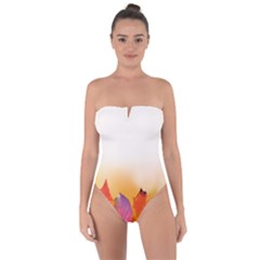 Autumn Leaves Colorful Fall Foliage Tie Back One Piece Swimsuit