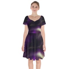 The Northern Lights Nature Short Sleeve Bardot Dress by BangZart