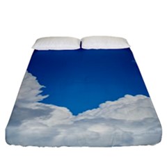 Sky Clouds Blue White Weather Air Fitted Sheet (california King Size)