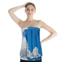 Sky Clouds Blue White Weather Air Strapless Top View1