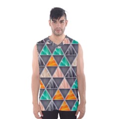 Abstract Geometric Triangle Shape Men s Basketball Tank Top