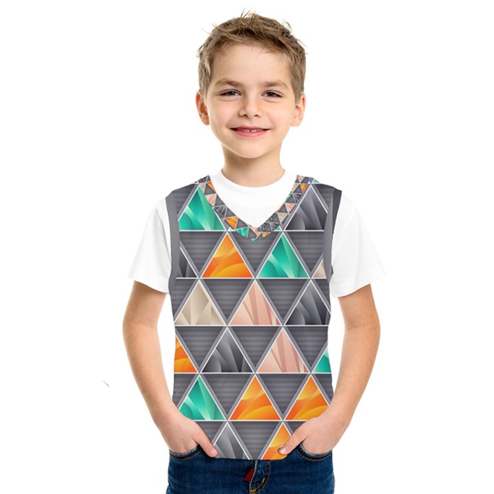 Abstract Geometric Triangle Shape Kids  SportsWear