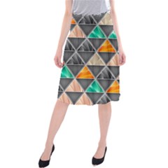 Abstract Geometric Triangle Shape Midi Beach Skirt