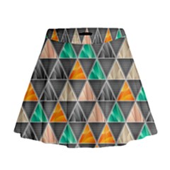 Abstract Geometric Triangle Shape Mini Flare Skirt