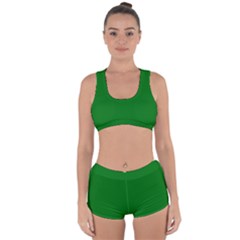 Solid Christmas Green Velvet Classic Colors Racerback Boyleg Bikini Set by PodArtist