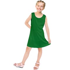 Solid Christmas Green Velvet Classic Colors Kids  Tunic Dress by PodArtist
