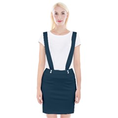 Solid Christmas Silent Night Blue Braces Suspender Skirt