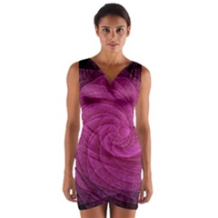 Purple Background Scrapbooking Abstract Wrap Front Bodycon Dress