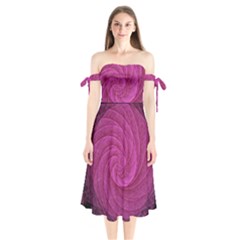 Purple Background Scrapbooking Abstract Shoulder Tie Bardot Midi Dress by BangZart