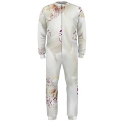 Orchids Flowers White Background Onepiece Jumpsuit (men) 