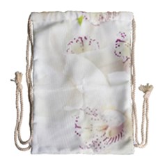 Orchids Flowers White Background Drawstring Bag (large)