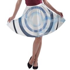 Center Centered Gears Visor Target A-line Skater Skirt