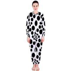 Dot Dots Round Black And White Onepiece Jumpsuit (ladies) 