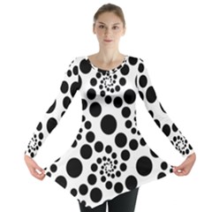 Dot Dots Round Black And White Long Sleeve Tunic 