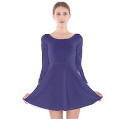 USA Flag Blue Royal Blue Deep Blue Long Sleeve Velvet Skater Dress