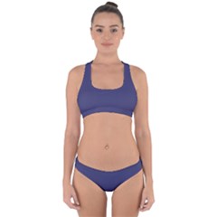 USA Flag Blue Royal Blue Deep Blue Cross Back Hipster Bikini Set