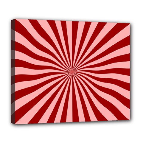 Sun Background Optics Channel Red Deluxe Canvas 24  X 20   by BangZart