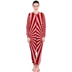 Sun Background Optics Channel Red Onepiece Jumpsuit (ladies)  by BangZart