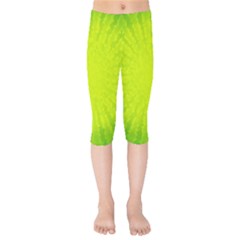 Radial Green Crystals Crystallize Kids  Capri Leggings 