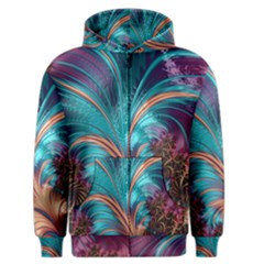 Feather Fractal Artistic Design Men s Zipper Hoodie