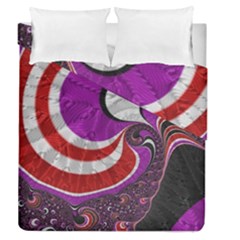 Fractal Art Red Design Pattern Duvet Cover Double Side (queen Size)