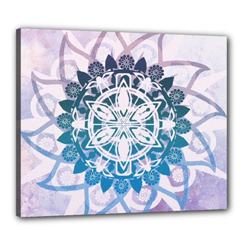 Mandalas Symmetry Meditation Round Canvas 24  X 20 