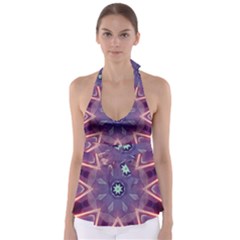 Abstract Glow Kaleidoscopic Light Babydoll Tankini Top