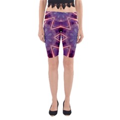 Abstract Glow Kaleidoscopic Light Yoga Cropped Leggings