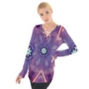 Abstract Glow Kaleidoscopic Light Women s Tie Up Tee View1